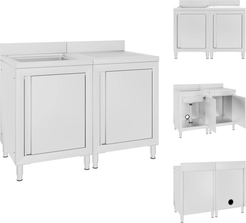 Vidaxl - Gastronomie - Living Gastro-Spülenunterschrank Edelstahl 120x60x96 cm