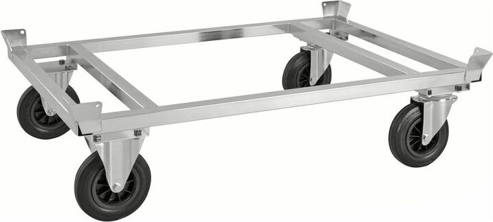 Kongamek Palettenwagen verzinkt und verschweißt 355mm hoch mit Bremse für Paletten 1200x800mm