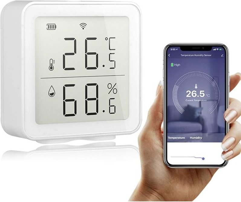 Thumbnail - Tuya WiFi Kabelloser Temperatursensor, LCD Digital Hygrometer Thermometer, Smart Temperatur- und Feuchtigkeitssensor, Ko...