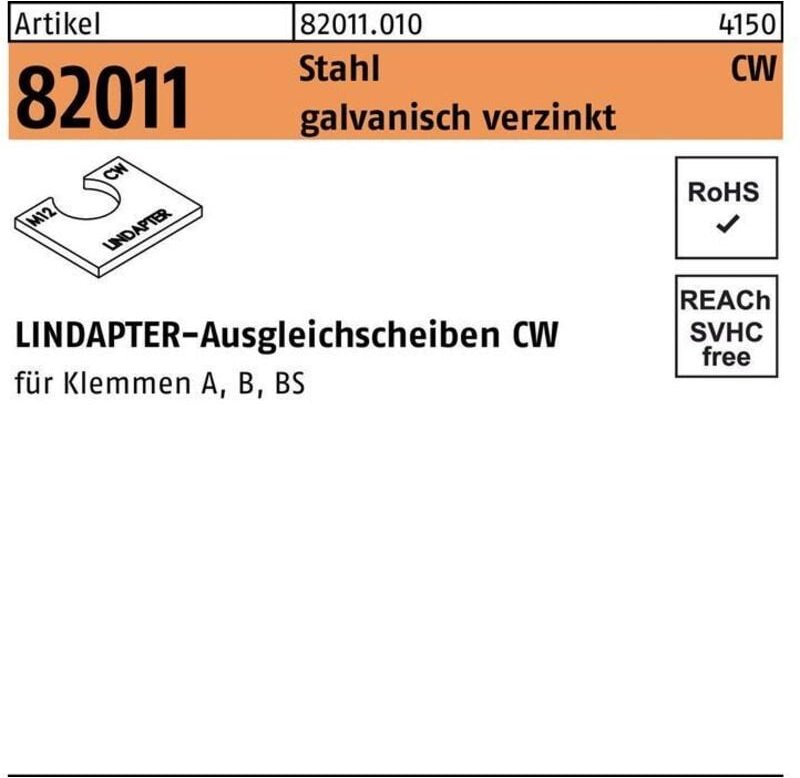 Ausgleichscheibe r 82011 cw m 24 / 4,0 Stahl galvanisch verzinkt