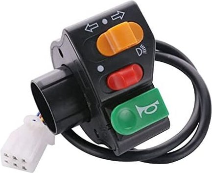 Motorrad-Scheinwerferknopf, LED-Motorrad-Lenkerschalter, Motorrad-Ein/Aus-Knopf 3 in1, LED-Motorrad-Blinker, wasserdicht...