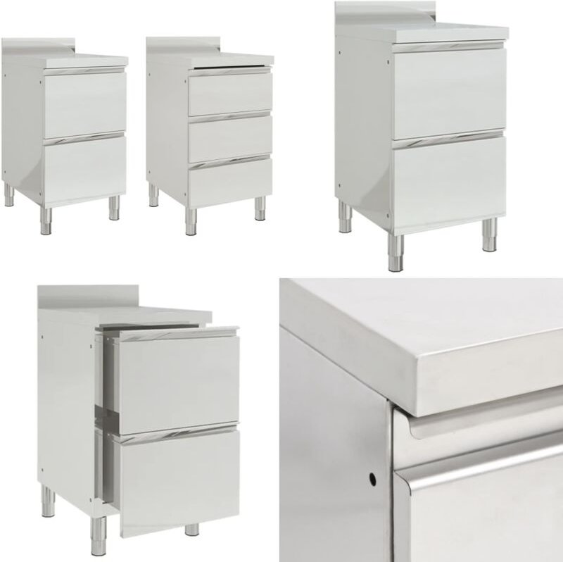 Vidaxl - Gastro-Küchenschränke 2 Stk. Edelstahl - Gastro-Küchenschrank - Gastro-Küchenschränke - Home & Living