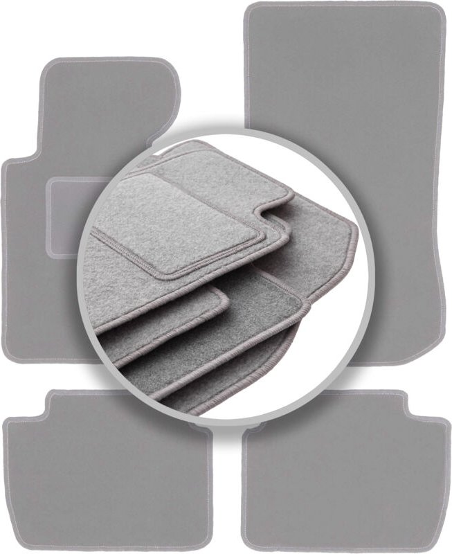 Graue Autofußmatten für: BMW 3 E46 Kompakt, Coupé, Limousine, Kombi, Touring (1998-2007)