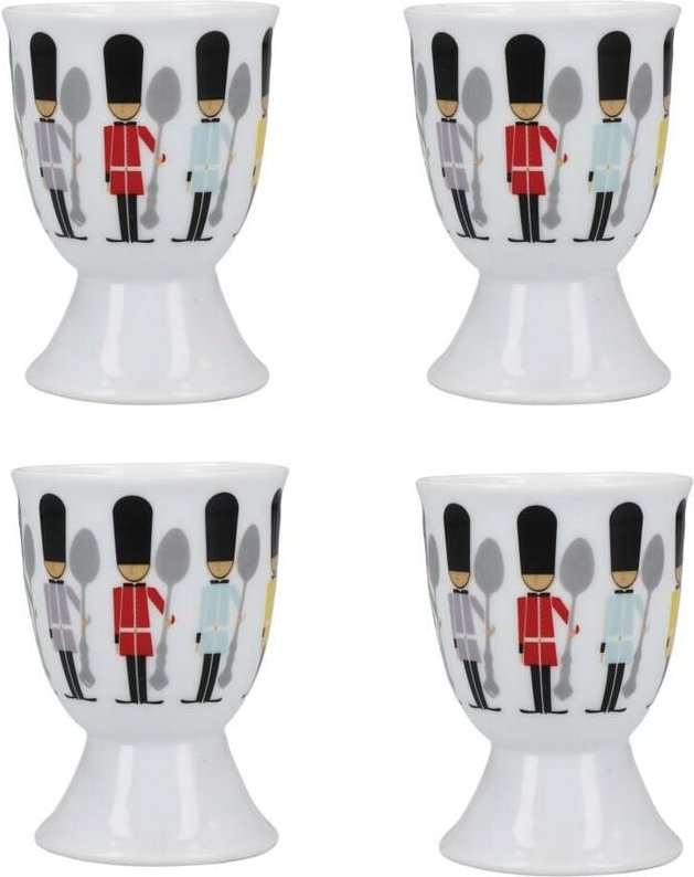 Kitchen Craft KCEGGSOL4PC Set of Eierbecher, Porzellan, White