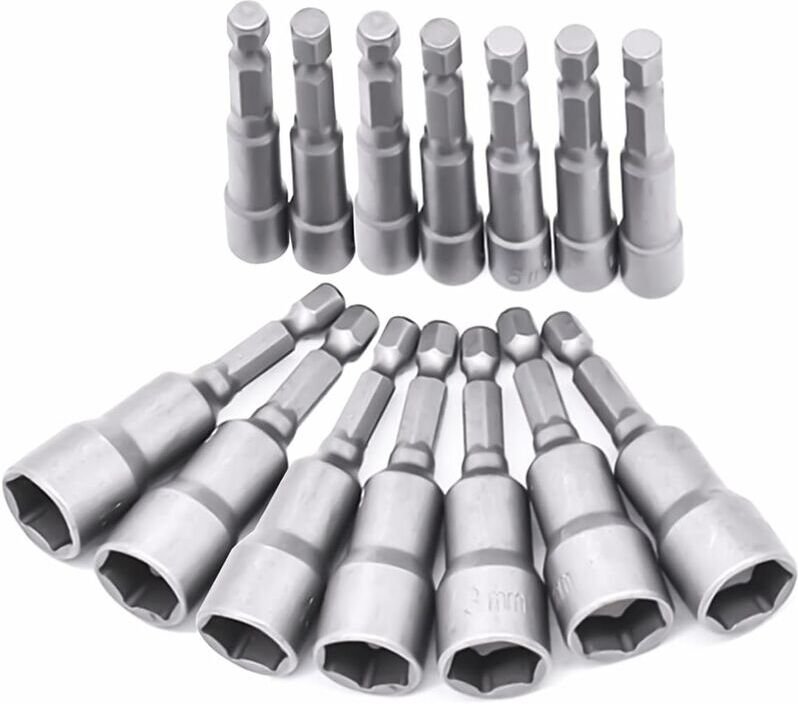 14-teiliger Schraubendreher-Einsatz 6–19 mm – Bit-Adapter, Sechskant für Steckschlüssel für Handbohrmaschine, Elektrosch...