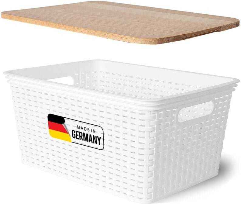 Novaliv - Aufbewahrungsbox 1x Aufbewahrungsbox, 1x Holzdeckel