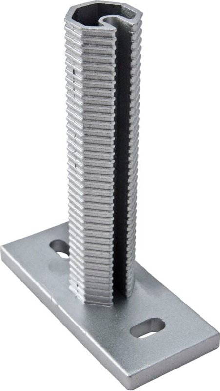 H+s Dübelplatte für die Zwischensäule (Zaunhöhe bis 1,25m) 55x125 mm Aluminium