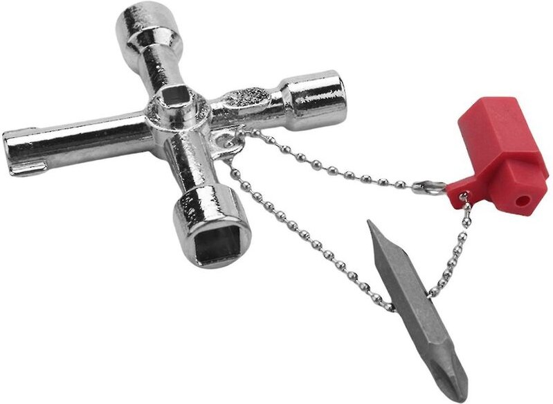 4-in-1-Zählerkastenschlüssel, Gasschlüssel, Zählerschlüssel, multifunktionaler Versorgungsschlüssel, kompatibel mit elek...