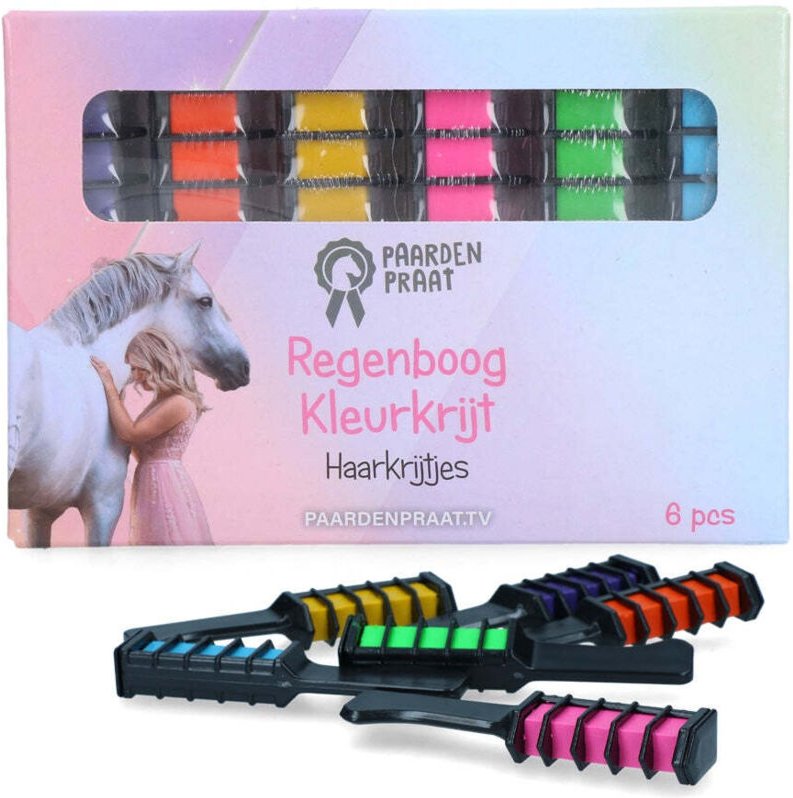 Paardenpraat regenboog kleurkrijt