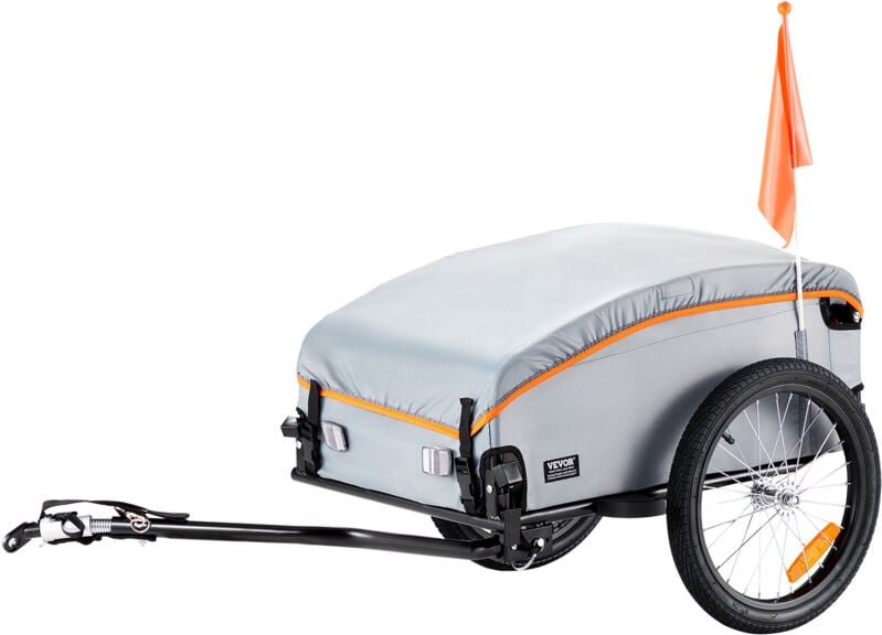 VEVOR Fahrradanhänger 45 kg, Lastenanhänger 1350 x 630 x 525 mm, Transportanhänger, faltbarer Fahrrad Lastenanhänger kom...