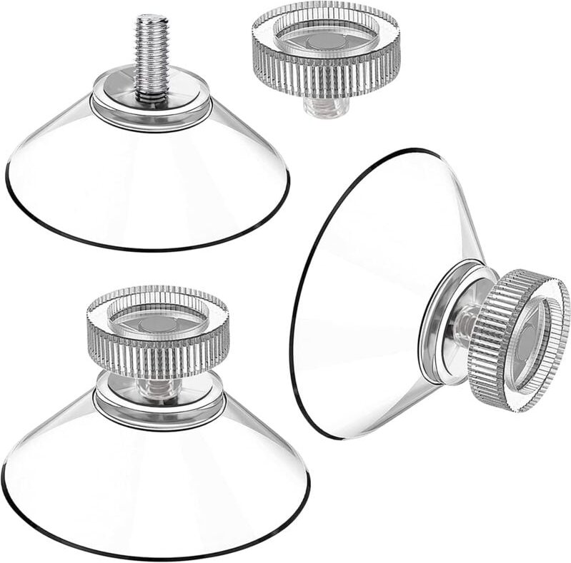 Ersandy - Saugnapf Set mit 25 Saugnäpfen ø 40 mm M4 - Transparente Saugknöpfe mit Rändelmutter