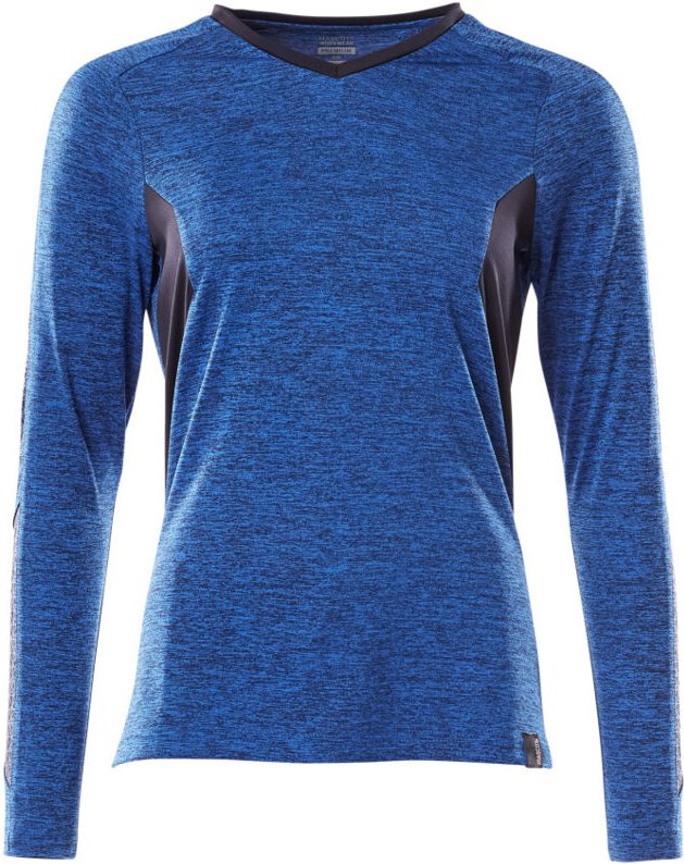 Accelerate T-Shirt, Damenpassform mit feuchtigkeitstransportierendem coolmax® pro, langarm, V-Ausschnitt Gr. l azurblau/...