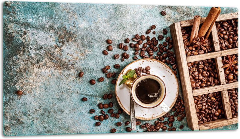 Glasschild Schneidebrett 52x30 Kaffee