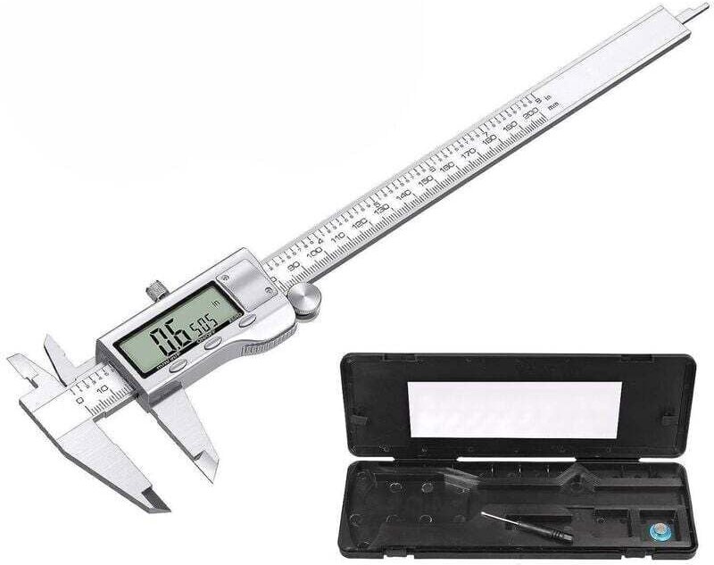 200 mm digitaler Messschieber aus Edelstahl mit 32 Lampen, Dickenmessgerät, f/Zoll/mm-Umrechnung mit großem LCD-Display,...