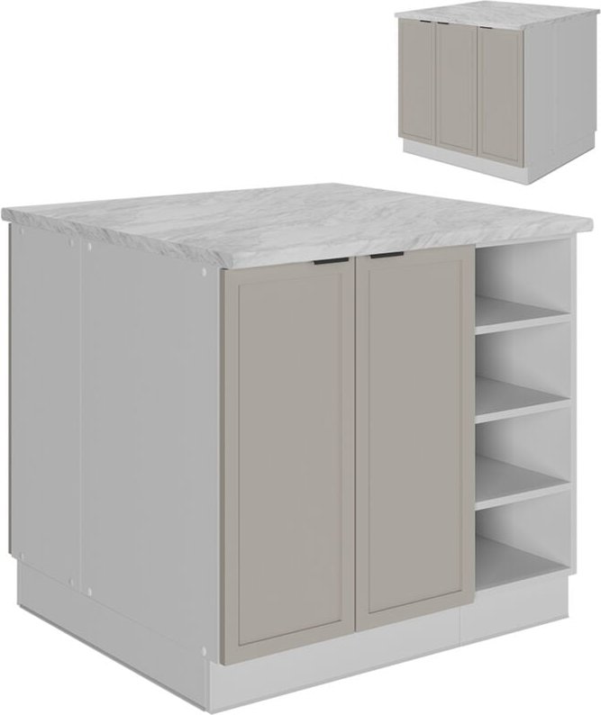 Vicco - Kücheninsel Fame-Line, GrauBeige, 90 cm ohne Arbeitsplatte