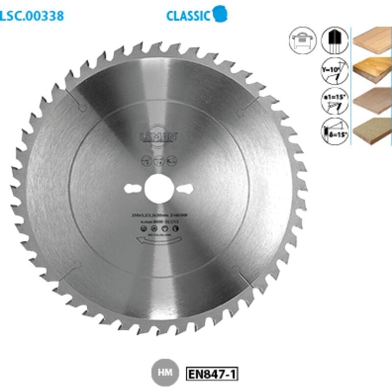 Kreissägeblatt zum Formatieren von Holz Classic ø 400 Bohrung 30 Stärke 3,5/2,5 Nuten 96