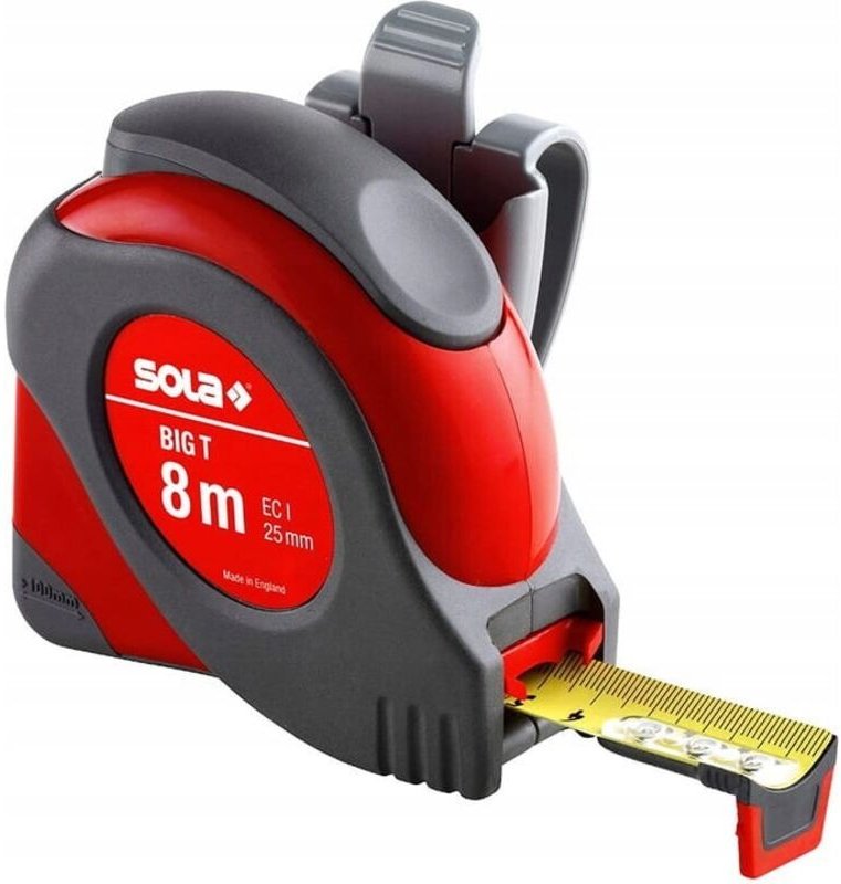 Rollbandmaß BigT 8m Maßband Bandmaß Messtechnik Taschenmaßband 50021401 - Sola