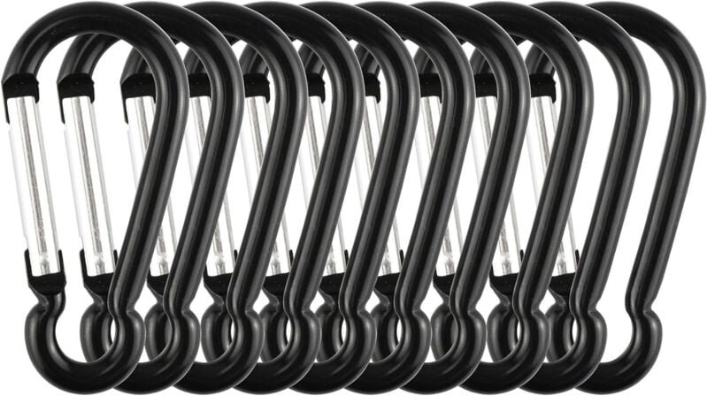 10er-Pack Aluminium-Karabiner mit Karabinerhaken für Paracord-Schlüsselanhänger, Outdoor-Aktivitäten, Wandern, Camping (...