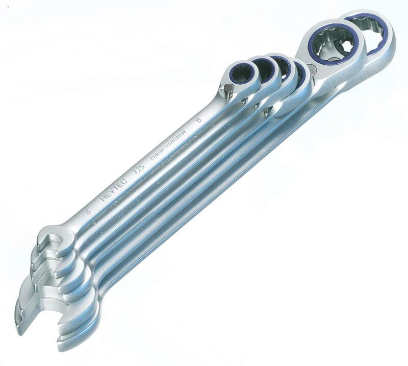 K 50725-6-M Knarren-Ringmaulschlüssel-Sätze, umschaltbar