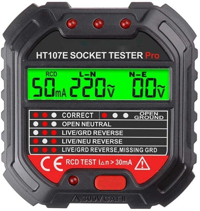Odipie - Schutzleitertester für Steckdosentester, Steckdosenphase (EU-Verordnung HT107D)