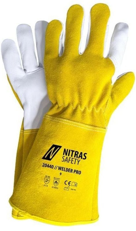 Schweißerhandschuhe welder pro Größe 11 ocker/grau PSA-Kat.II en iso 21420, en 388, en 12477