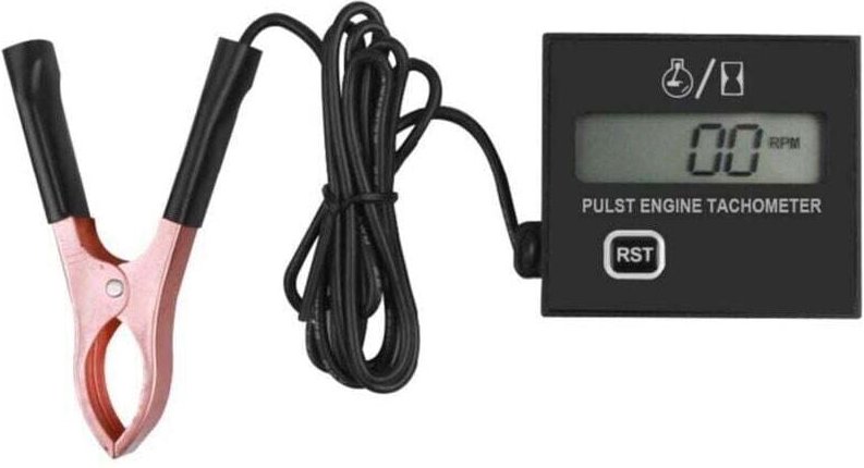 Digitaler induktiver Drehzahlmesser für Kettensägen, Rasenmäher, Motorräder, induktiver Drehzahlmesser mit Betriebsstund...