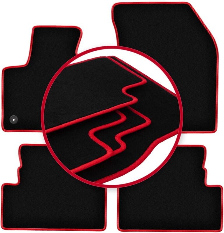 CARLUX-RED Auto-Fußmatten für: Peugeot 5008 II Crossover (2017-)