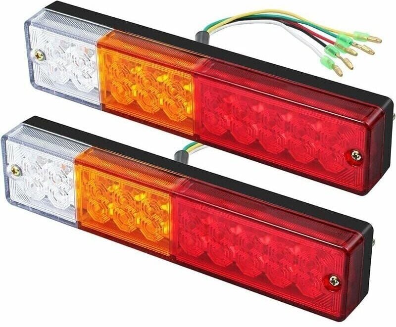 Anhängerbeleuchtung & Reflektoren, 2 x LED-Rücklichter, Rückfahrbremse, Blinker, Rücklicht, 40 LEDs – RWAnhängerbeleucht...