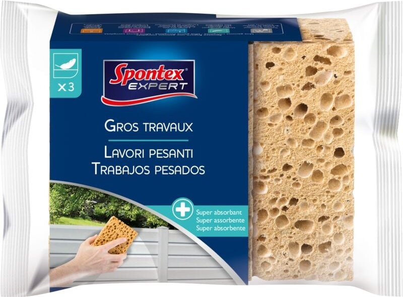 3er-Pack SPONTEX EXPERT Zelluloseschwämme für schwere Arbeiten SPONTEX EXPERT