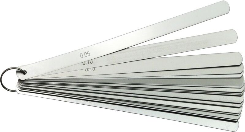 Fühlerlehre 0,05-1mm - konische Maßlehre - Messlehre zum Messen der Spaltmaße, 20 Blätter in Metallscheide - Richter