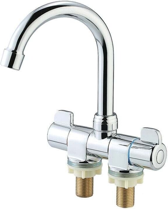 Wohnmobil-Wasserhahn, faltbar, drehbar, zwei Griffe, Deck-/Wandmontage, Wohnmobil-Wasserhahn, Heiß- und Kaltwassermische...