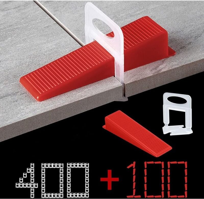 Fliesen-Nivelliersystem, 3 mm Fugenbreite, 400 Zuglaschen, 100-teiliges wiederverwendbares Keil-Set, Fliesen-Nivelliersy...