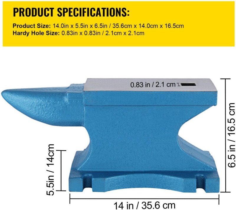 Mophorn Eisenamboss, Schmiedeamboss 24,9 kg, professionelles Schmiedewerkzeug für Metallarbeiten, schwarz