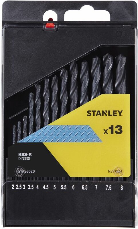 Kassette mit 13 HSS-R Bohrern für Metall STANLEY STA56020-QZ