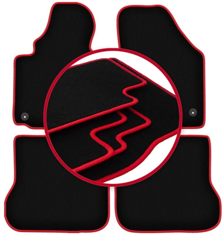 CARLUX-RED Autofußmatten für: Volkswagen Caddy 2K FL Minivan (2010-2015)