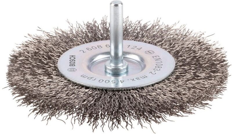 Bosch - Scheibenbürste, Edelstahl, gewellter Draht, 100 mm, 0,3 mm, 10 mm, 4500 u/ min