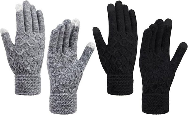 Warme Touchscreen-Handschuhe für Damen, gestrickt, Thermo-Sport-Winterhandschuhe für Camping/Wandern/Radfahren/Motorrad/...
