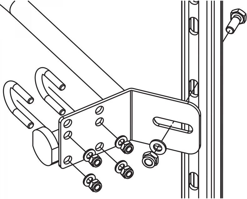 Hailo H-50 Halterung am Steigbügel ohne Aufkantung aus Edelstahl