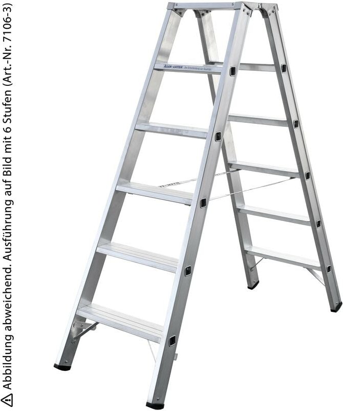 Iller Stufenstehleiter mit 2x12 Stufen 4,35m AH