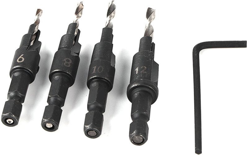 Ugreat - Senkbohrer-Set mit 1/4 Zoll Sechskantschaft, Schnellwechsel, mit 1 kleinen Sechskantschlüssel für die Holzbearb...