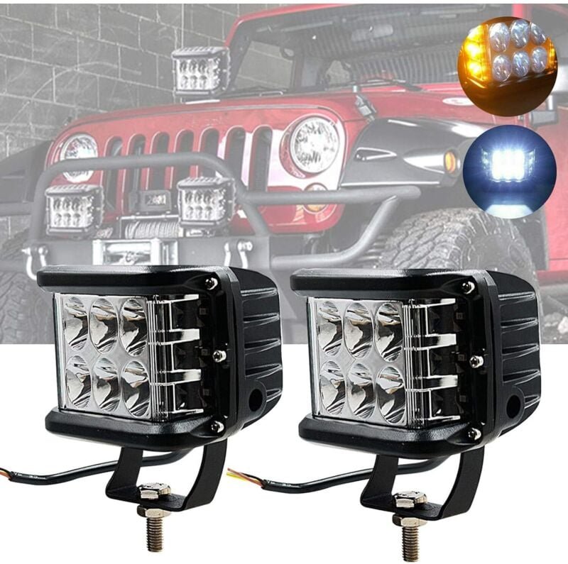 LED-Seitenscheinwerfer, 45 W, 12 Pods, Auto-Notblitzwürfel, Stroboskoplicht, Seitenscheinwerfer, Nebelscheinwerfer, Arbe...