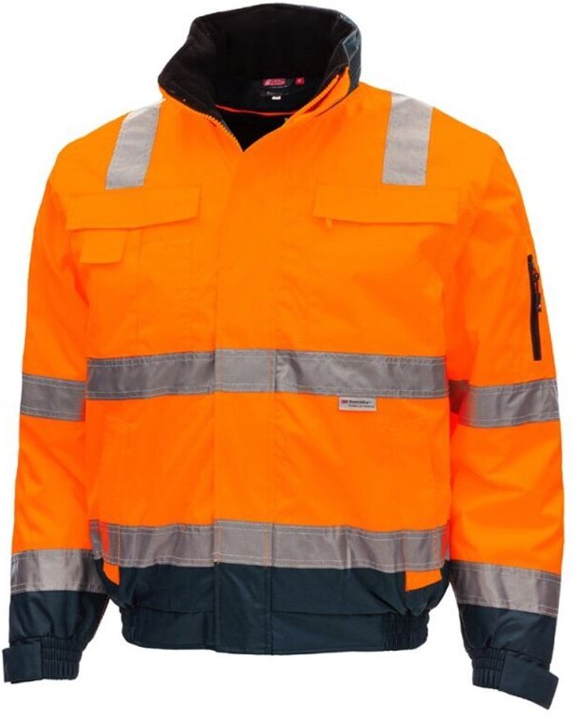 Thumbnail - Nitras - Warnschutz-Pilotenjacke motion tex viz plus 7140 neonorange / marineblau Gr. s