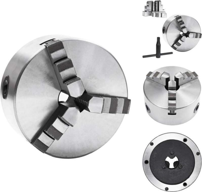 Schraubzwingen & -stöcke - Living 3-Backen-Drehfutter Selbstzentrierend 125 mm Stahl