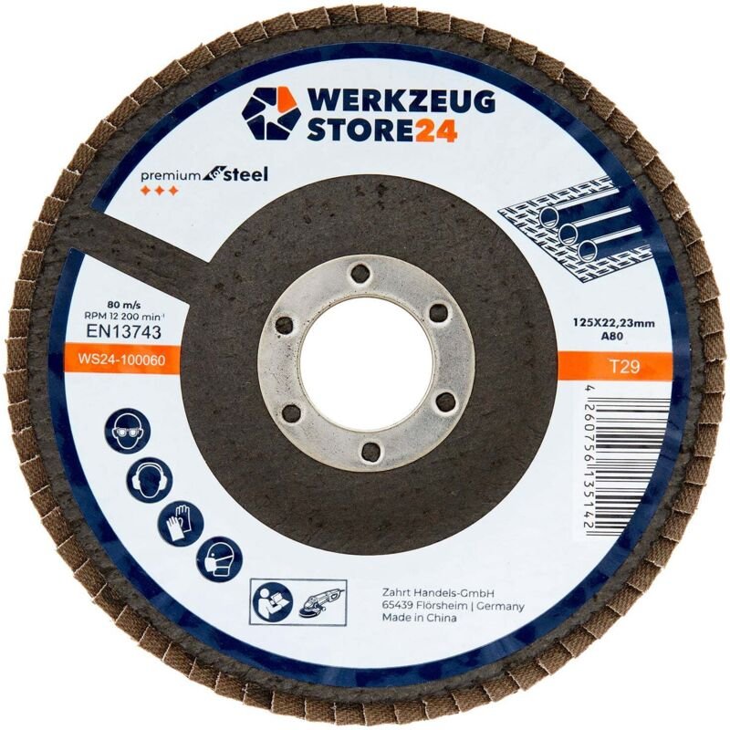 Ws24 - 10x Lamellenschleifscheibe 125 mm gewölbt Aluminiumoxid k 80 100060