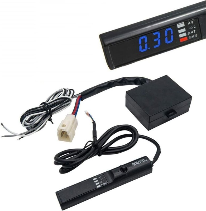 Turbo-Timer, 12 V Universal-Auto-Turbo-Timer-Gerät LED-Digitalanzeige A/F-Anzeige Parkzeitverzögerer (blaues Licht), bla...