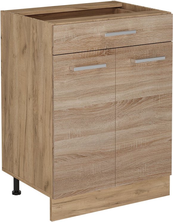 Küchenunterschrank R-Line, Sonoma, 60 cm mit Schublade, ohne Arbeitsplatte Vicco