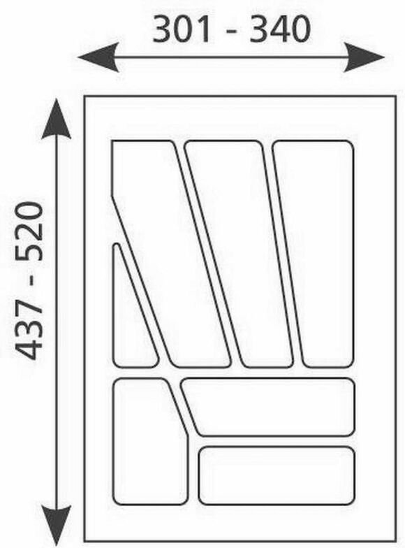 Elco - Besteckeinsatz zuschneidbar, Besteckkasten 40cm Schublade, kürzbar