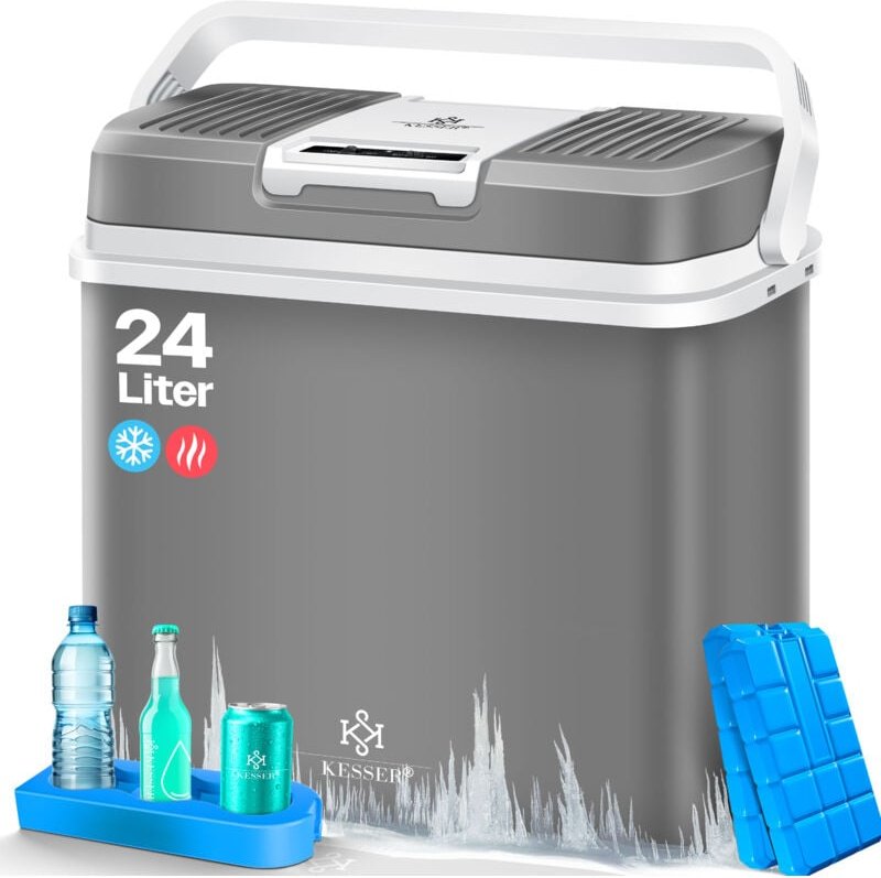 24 Liter Kühlbox kühlt und wärmt Thermo-Elektrische Kühlbox 12 Volt und 230 Volt Mini-Kühlschrank für Auto und Camping G...