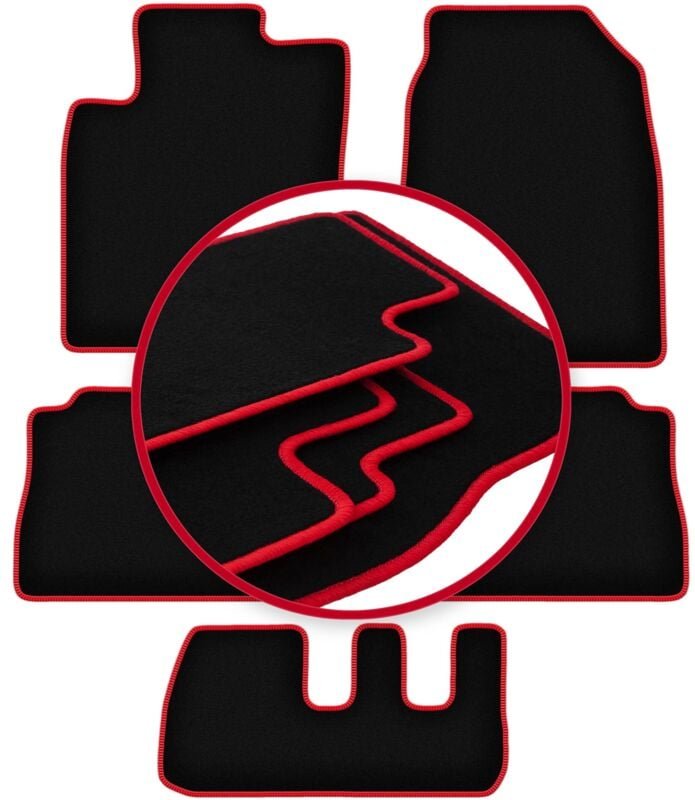 CARLUX-RED Auto-Fußmatten für: Chevrolet Captiva 7-Sitzer (2006-2017)
