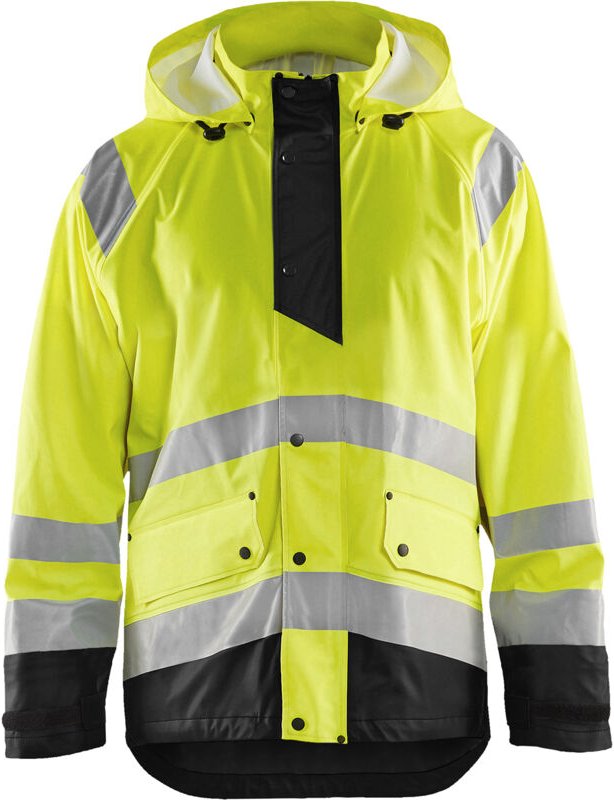 Hochsichtbare Regenjacke Level 1 4323 - Neon Gelb/Schwarz L